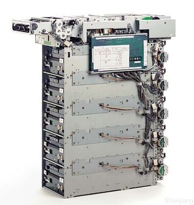 Erogatore di media a multicassetta Fujitsu F510 con fino a 6 cassette, capacità di 18.000 banconote nuove e accesso di servizio anteriore o posteriore