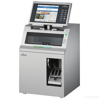 Erogatore di media a multicassetta Fujitsu F510 con fino a 6 cassette, capacità di 18.000 banconote nuove e accesso di servizio anteriore o posteriore
